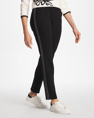 新品 TANGRAM 26ss DOUBLE KNIT LOGO PANTS Zenergy® Double-Knit Pick Stitch Ankle Pants | Chico's